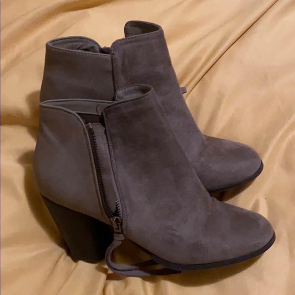 Suede ankle booties